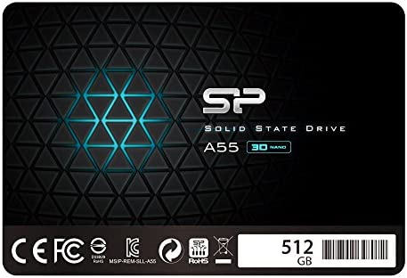Silicon Power SSD 512Go 3D NAND A55 SLC Cache Performance Boost 2.5 pouces SATA III 7mm (0.28") Interne SSD Fiche Technique et Prix au Maroc
