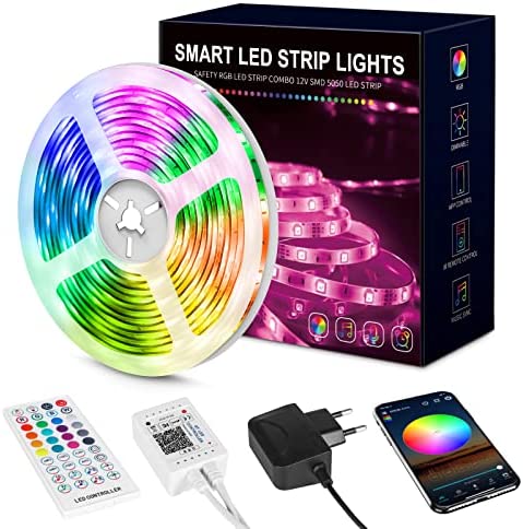 Beaeet Ruban Led 15m, Led Chambre Multicolore Bande Led 5050 Rgb Lumiere Led, Bandeau Led avec TéLéCommande，Bluetooth App pour ContrôLer la Ruban Led en Synchronisation avec la Musique Fiche Technique et Prix au Maroc