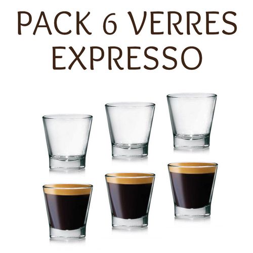 6 Tasses verres à Café spécial Expresso nespresso dolce gusto
 Fiche Technique et Prix au Maroc