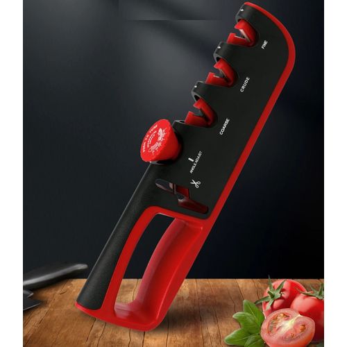 Aiguiseur de couteaux 5 en 1 Angle réglable noir rouge cuisine
 Fiche Technique et Prix au Maroc