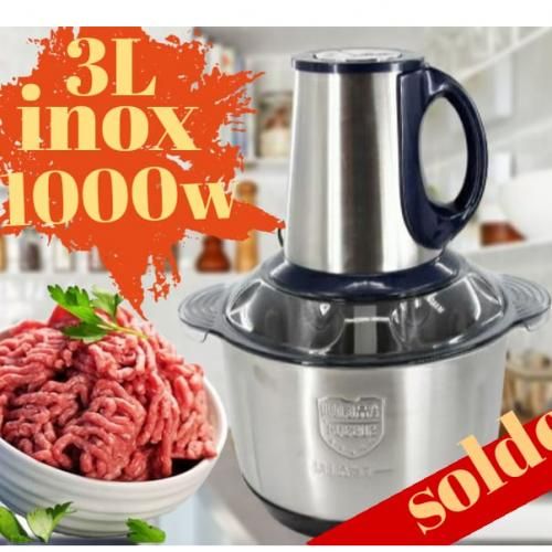 Cooking 3L Hachoir Electrique En Acier Inoxydable Avec 6 Lames Et Batteur 1000W
 Fiche Technique et Prix au Maroc
