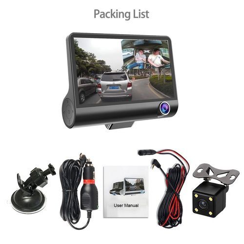 Dvr 4.0 DVR 3 Caméra 1080P FHD Enregistreur Vidéo Car Dash cam, camera voiture
 Fiche Technique et Prix au Maroc