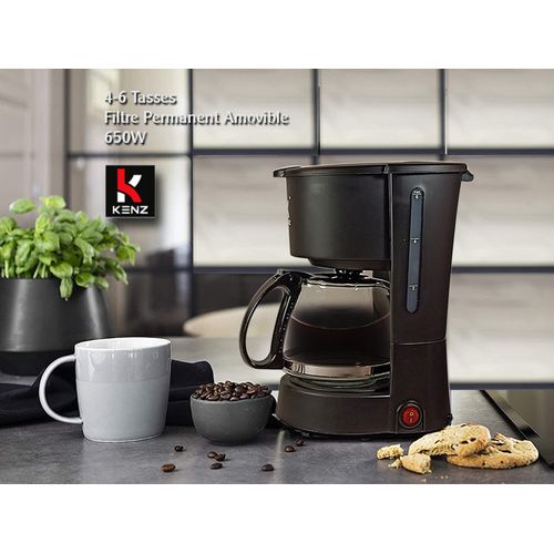 Kenz Cafetière Electrique expresso  4-6 tasses - Filtre Permanent - Noir
 Fiche Technique et Prix au Maroc