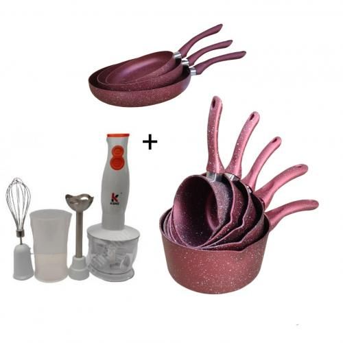 Kenz MIXEUR 4EN1+5 Casserole Granit 12/14/16/18/20CM+3 Poêle Granit 20cm,24cm,28cm
 Fiche Technique et Prix au Maroc