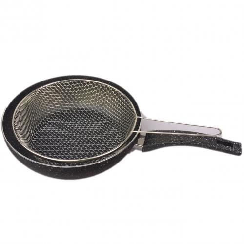 Kenz Poele A Frire avec panier en granite  26 CM Brown G-lineshop
 Fiche Technique et Prix au Maroc