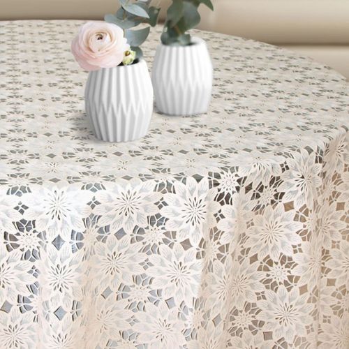 MONA HOME CONECPT Nappe de table + 4 Napperons pour salon 180 cm - Blanc
 Fiche Technique et Prix au Maroc