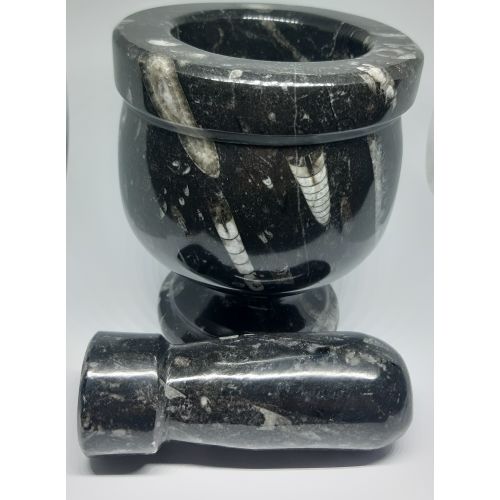 Mortier et pilon en marbre Noir
 Fiche Technique et Prix au Maroc