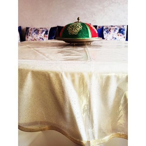 Nappe de table Rond Cristal Pailletée transparent 150 cm - Or
 Fiche Technique et Prix au Maroc