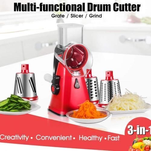 OBOKING Mandoline-Râpe manuel 3 lames Râpe-coupe hache les légumes-fruits-fromages
 Fiche Technique et Prix au Maroc