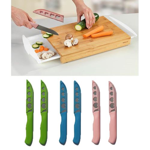 Pack 6 couteaux  de cuisine avec couverture en acier inoxydable Multi fonction
 Fiche Technique et Prix au Maroc