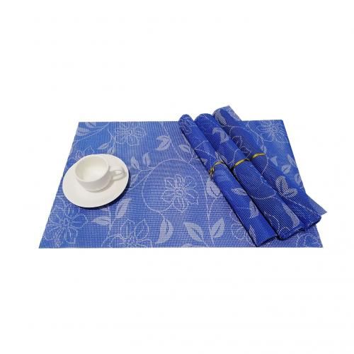 Set de 4 Tapis de Table Rectangulaire Antidérapant et résistant à la Chaleur -Bleue
 Fiche Technique et Prix au Maroc