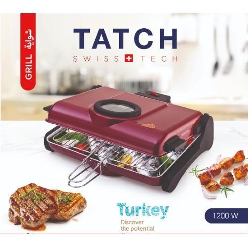 TATCH Grill barbecue électrique avec issue de control de cuisson ,aluminium ,1200w
 Fiche Technique et Prix au Maroc