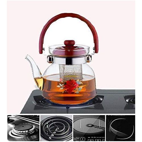 Théière + infuseur amovible, bouilloire pour thé à herbes, pichet en verre 900ML
 Fiche Technique et Prix au Maroc
