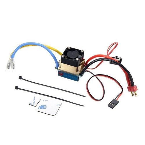 Universal Waterproof Brushed ESC 320A 3S with Fan 5V 3A BEC T-Plug For 1/10 RC Car - Apricot
 Fiche Technique et Prix au Maroc