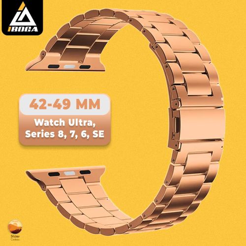 iboga Bracelet Remplacement en acier Pour  Watch Serie 8 7 6 5 4 3 2 SE ultra rose gold
 Fiche Technique et Prix au Maroc