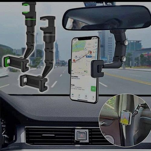 Support de téléphone voiture multifonctionnel pour rétroviseur rotatif 360 degré
 Fiche Technique et Prix au Maroc