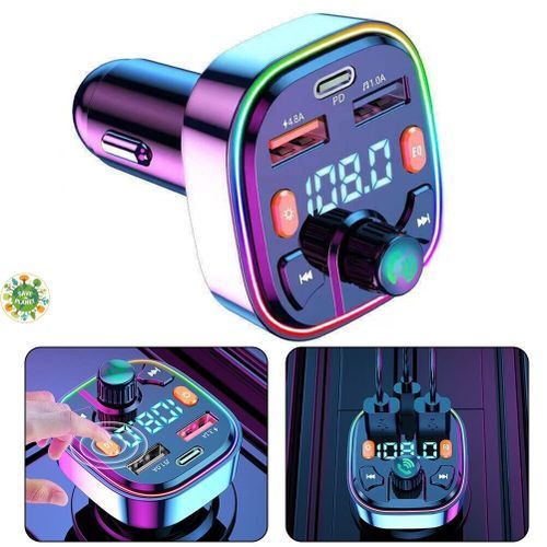 Transmetteur FM Bluetooth 5.0 pour voiture ARTIZLEE, Écran LED 7 couleurs + Type C
 Fiche Technique et Prix au Maroc