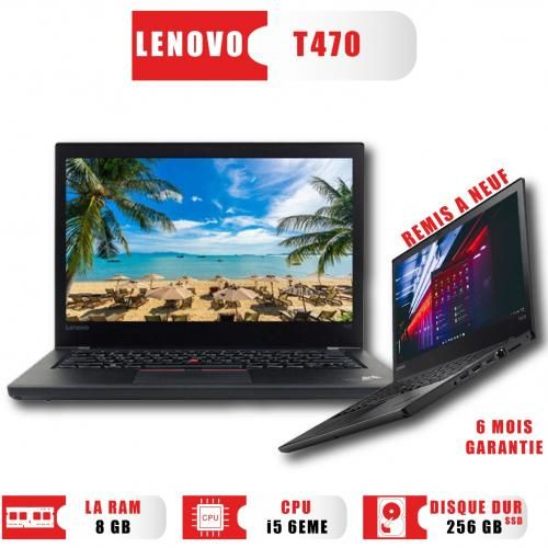 Lenovo Thinkpad PORTABLE T470 Core i5 -6ème Génération RAM 8GB 256 SSD -Remis a Neuf
 Fiche Technique et Prix au Maroc