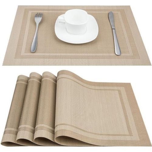 6 Pcs Sets de Table Anti-Glissant en PVC Napperon Lavables
 Fiche Technique et Prix au Maroc