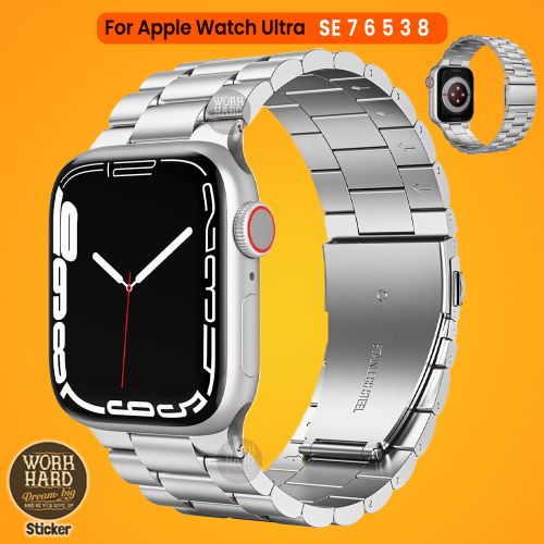 Bracelet en acier inoxydable, pour apple watch Arg Serie 8 7 6 5 4 3 2 SE+Sticker
 Fiche Technique et Prix au Maroc