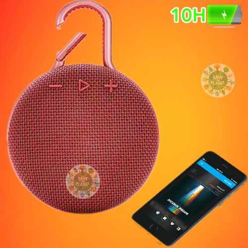 Clip 3 Haut-parleur Bluetooth étanche, durable et portable - Jusqu'à 10 heures de lecture
 Fiche Technique et Prix au Maroc