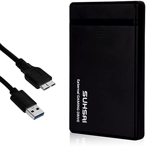 SUHSAI Lecteur de Jeu Externe pour Consoles, Ordinateur Portable, Jeux de Bureau, Lecteur de Jeu Externe Portable USB 3.0, Extension de Jeu et Stockage de Sauvegarde pour Xbox, ps4, ps3, pc (500 Go) Fiche Technique et Prix au Maroc