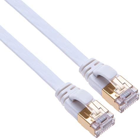 Ethernet Câble Cat 7 par Keple Gigabit LAN Réseau RJ45 Câble Compatible avec TV Samsung LG Sony, Router TP-Link, Playstation PS3 PS4 Xbox, Switch Sky Box Hub, WD Seagate QNAP, Zmodo Blanche 20m Avis, Fiche Technique et Prix au Maroc