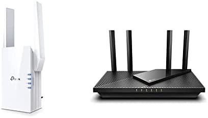 TP-Link Routeur WiFi 6, Routeur WiFi AX3000 bi-Bande, WiFi 6, 5 Ports Gigabit, Port USB 3.0, 4 antennes (Archer AX55) & Répéteur WiFi 6 Mesh (RE605X), Amplificateur WiFi AX1800 Couvre jusqu'à 100 m² Fiche Technique et Prix au Maroc