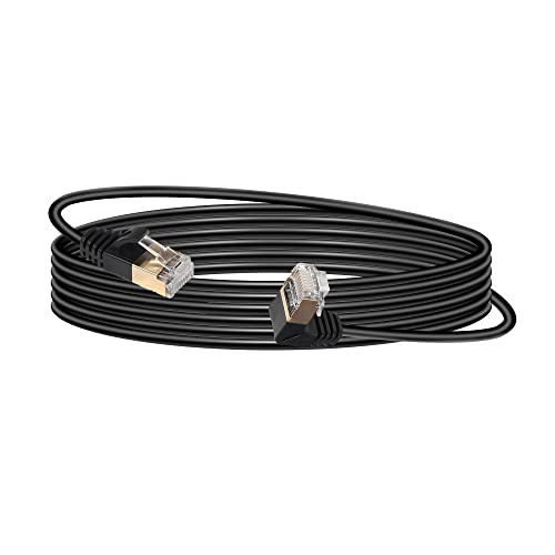SinLoon Câble Ethernet RJ45 Cat8, câble réseau Cat8 haute vitesse mâle à mâle à 90 degrés 10 pieds, cordon de raccordement SFTP 40 Gbps 2000 Mhz pour routeur modem serveur (UP) Avis, Fiche Technique et Prix au Maroc