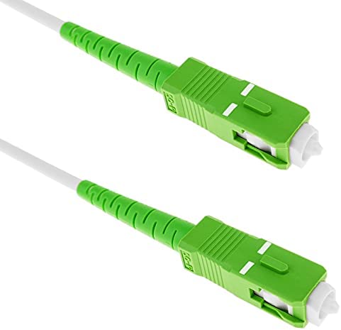 BeMatik - Câble á Fibre Optique SC/APC á SC/APC simplex monomodes 9/125 de 15 m OS2 Blanc Avis, Fiche Technique et Prix au Maroc