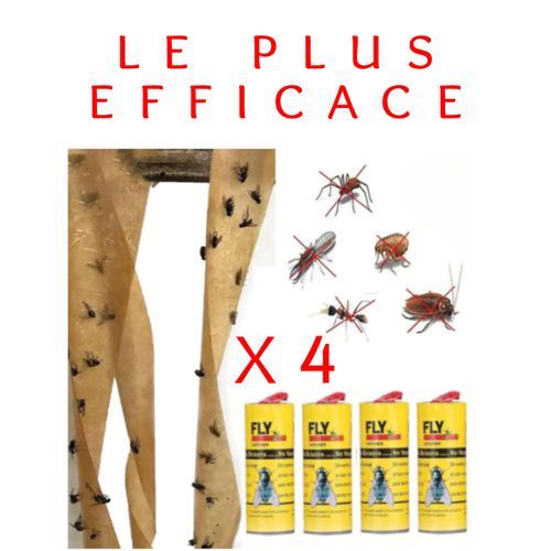 4 x LE PLUS EFFICACE.  Scotch anti mouche, moustique, piège insectes parasites
 Fiche Technique et Prix au Maroc