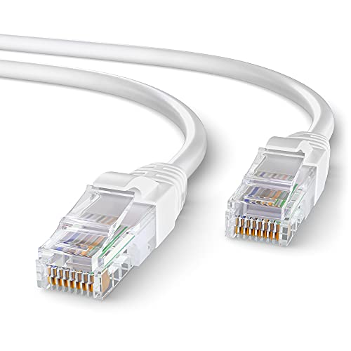 Mr. Tronic 5m Câble de Réseau Ethernet | CAT6, CCA, UTP | Fiches RJ45 | LAN Gigabit | Cordon Brassage Internet Haut Débit | Idéal pour PC, Switch, Routeur, Modem, Commutateur, TV (5 Mètres, Blanc) Avis, Fiche Technique et Prix au Maroc