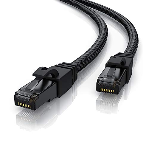 Primewire - 0,5m Câble réseau Cat 7 RJ45, Câble LAN Gigabit Ethernet 50cm, Gaine en pvc et en tissu tressé Noir, 10Gbps, Câble de patch 600Mhz - S/FTP PIMF - Modem routeur Switch PC Box - Black serie Avis, Fiche Technique et Prix au Maroc