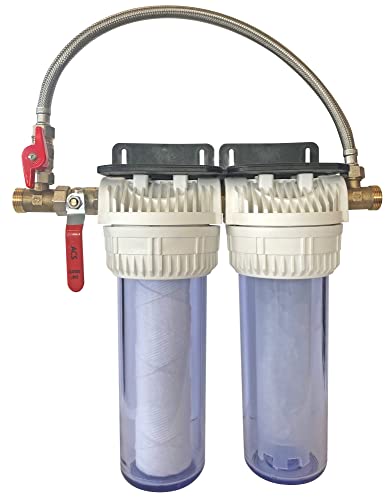 AQUAWATER - 104175 - Station filtre double avec cartouches de filtration et anticalcaire - Durée des cartouches : 6 mois - Fabrication Française Avis, Fiche Technique et Prix au Maroc