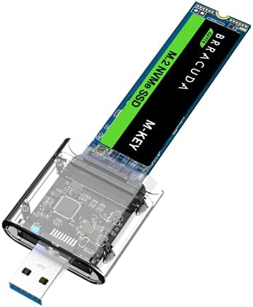AOJUE Adaptateur M.2 NVME SSD - USB 3.1 Gen 2 (10 Gbit/s) (compatible USB3.0) vers NVME PCI-E M-Key - Boîtier externe pour disque SSD NVMe PCIe 2242/2260/2280) - DM201PUA (transparent) Fiche Technique et Prix au Maroc