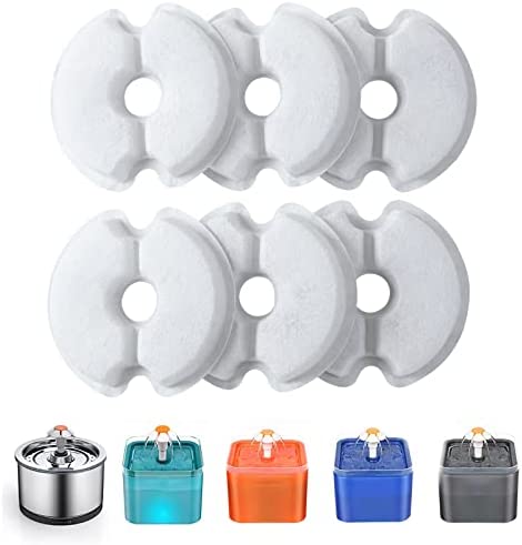 Filtre de Fontaine à Eau 6 Pièces, Yiupea Filtres de Rechange pour Fontaine de Chat 2L & 2.5L/67oz &84 oz avec Charbon Actif & Résine conTriple Filtration Avis, Fiche Technique et Prix au Maroc