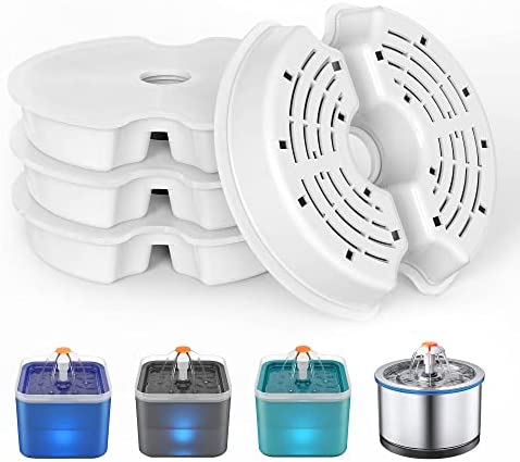 NICREW Sol 4 Pieces Filtres pour Fontaine Eau Chat, Filtres de Remplacement Convient pour 2L Fontaine Chat Chien Avis, Fiche Technique et Prix au Maroc