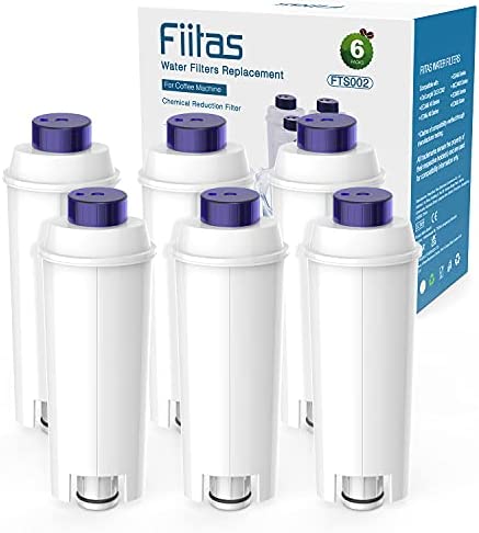Fiitas DLSC002 Filtre Detartrant pour De longhi Machine à café Magnifica s Dinamica pour Adoucir l'eau et Réduire le Calcaire Compatibles avec ECAM, ESAM, ETAM Serie (6 Packs) Avis, Fiche Technique et Prix au Maroc