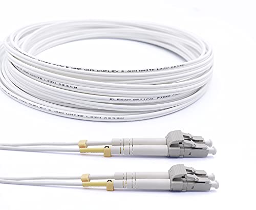 Elfcam® - Câble à fibre optique (Jarretière Optique) LC/UPC à LC/UPC OM3 Multimode Duplex 50/125um LSZH, Couleur Blanc (5M) Avis, Fiche Technique et Prix au Maroc