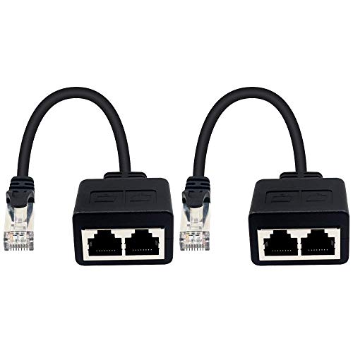 Duttek (1 Paire) Adaptateur RJ45 1 mâle vers 2 Femelles pour Extension de câble Ethernet LAN de Cat. 5/6. (Utiliser simultanément) Surfez en Ligne en même Temps Avis, Fiche Technique et Prix au Maroc