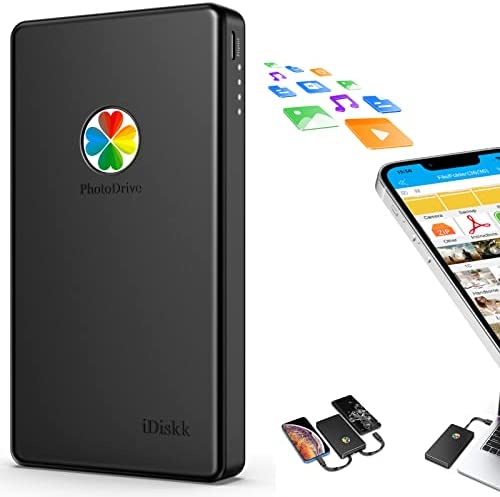 iDiskk 2 to Disque Dur Externe Lightning pour iPhone, certifié MFi 3 en 1 avec 3 câbles intégrés, Disque Dur Portable, Disque Dur USB-C pour iPhone/iPad/Mac/PC et téléphones Portables de (Noir) Fiche Technique et Prix au Maroc