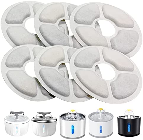 PewinGo Filtre Fontaine Eau Chat, Filtre de Fontaine Triple Action 6 PCS pour Remplacement de la Fontaine de Chat avec Résine échangeuse d'ions, Charbon Actif pour Fontaine à Eau 2-2.5L Avis, Fiche Technique et Prix au Maroc