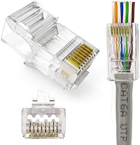 Lot de 50 connecteurs modulaires RJ45 Cat6 8P8C pour connexion Ethernet RJ45 pour câbles UTP toronnés ou rigides Avis, Fiche Technique et Prix au Maroc