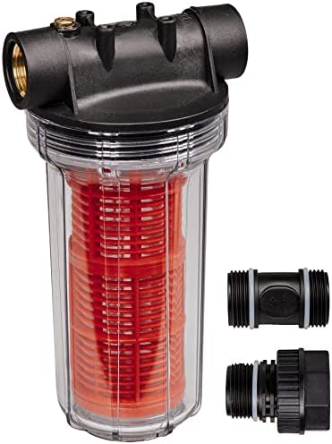 Einhell Filtre Anti-sable pour pompe à eau, avec cartouche (filetage laiton, 2 raccords de connexion R1), Rouge, 25 cm Avis, Fiche Technique et Prix au Maroc