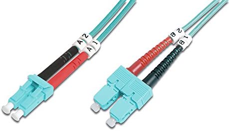 DIGITUS FO câble patch OM3 - 1 m LC vers SC câble fibre optique - LSZH - Duplex Multimode 50/125µ - 10 GBit/s - Turquoise Avis, Fiche Technique et Prix au Maroc