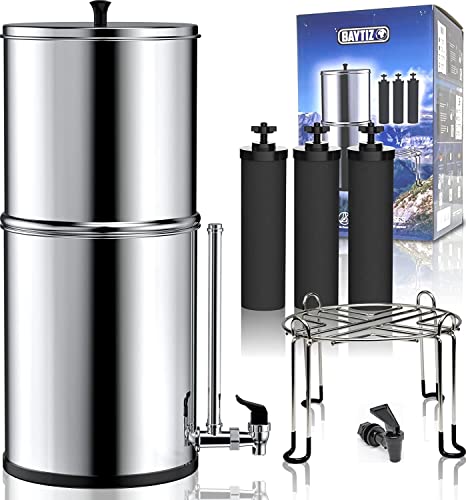 BAYTIZ | Purificateur d'Eau à Gravité 8.5 Litres - Filtre à eau Robinet & Pluie au Charbon Actif compatible Berkey - Fontaine à Eau Filtrante Camping & Survie Distributeur Filtres Cuve British Water Avis, Fiche Technique et Prix au Maroc