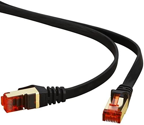 HUANGTAOLI Cat 7 Plat Câble Ethernet Réseau RJ45 Haut Débit 10Gbps 600MHz UFTP 8P8C Compatible avec Nintendo Switch Routeur Modem TV Box PC Xbox PS3 PS4 (Noir, 10m) Avis, Fiche Technique et Prix au Maroc