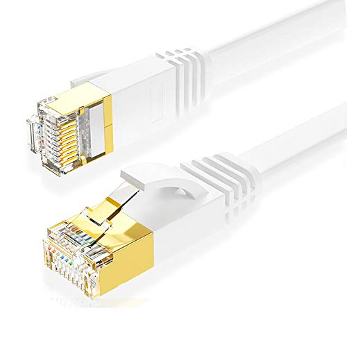 Amazon Brand - Eono Cat 7 Plat Câble Ethernet, Réseau RJ45 Haut Débit 10Gbps 600MHz SFTP 8P8C Câbles de Connexion Patch Compatible avec PS5, Xbox, PC, TV, Routeur, Modems (Flat White, 3M/10FT) Avis, Fiche Technique et Prix au Maroc