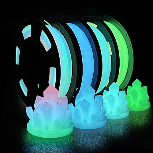 iSANMATE Filament PLA 1.75 empaqueter, Filament Imprimante 3D PLA Glow in the Dark Filament multicolore, bleu, vert, bleu clair, Dimensionnelle +/- 0.03 mm, 250gX4 Spool Fiche Technique et Prix au Maroc
