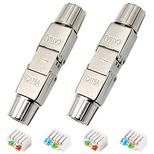 SYULCR 2 pièces CAT6 A Connecteur de Câble, Module de Raccordement Sans Outil, Convient aux Câbles de Réseau Unipolaires RJ45 de Catégorie 6, Super Catégorie 6, Catégorie 7, Catégorie 8 (2) Avis, Fiche Technique et Prix au Maroc